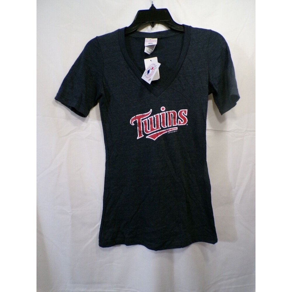 Campus Lifestyle Women Twins Navy Heather V Neck T Shirt S